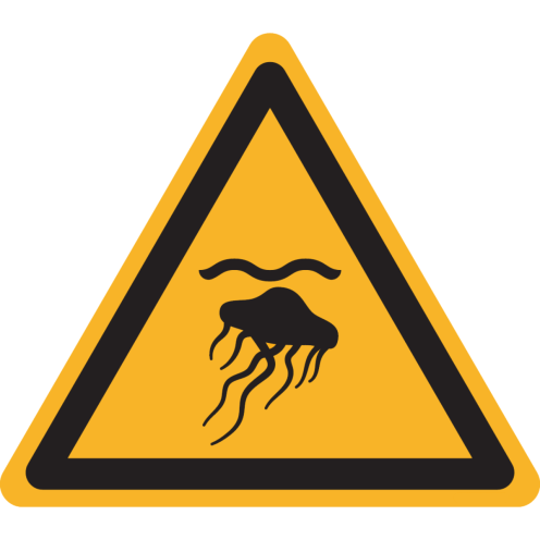Sticker met pictogram "Waarschuwing Kwallen" - ISO 7010 - W069