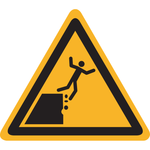 Sticker met pictogram "Waarschuwing Valgevaar Onstabiele Rand" - ISO 7010 - W052