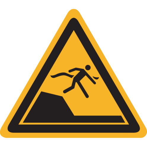 Sticker met pictogram "Waarschuwing Plotselinge Diepte" - ISO 7010 - W050