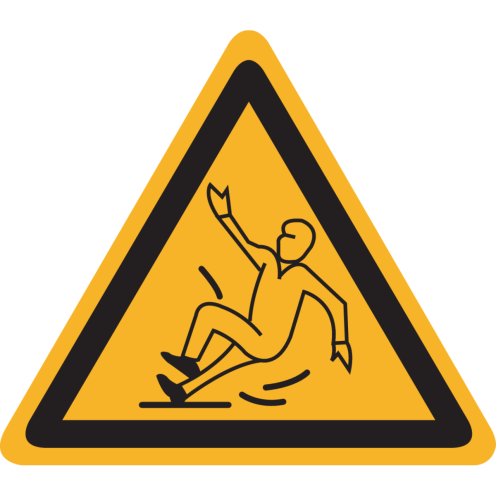 Sticker met pictogram "Waarschuwing Glad Oppervlak / Uitglijden"