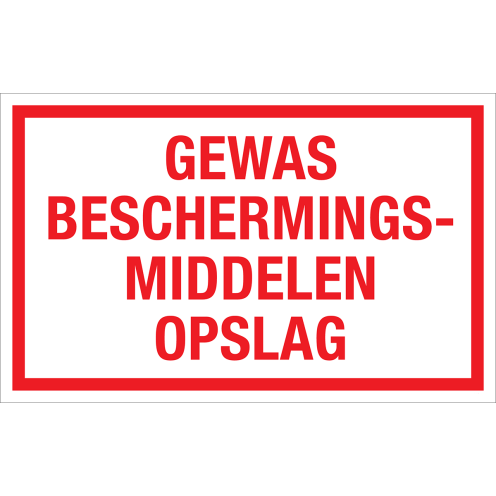 Sticker Gewas Beschermingsmiddelen Opslag - tekststicker met rode tekst