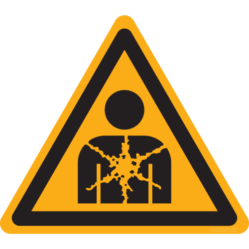 Sticker met pictogram waarschuwing gezondheidsgevaar - ISO7010 - W071