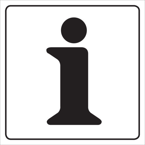 Witte sticker voor aanduiding informatiepunt