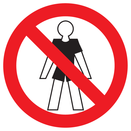Sticker met pictogram T-shirt en shorts verboden