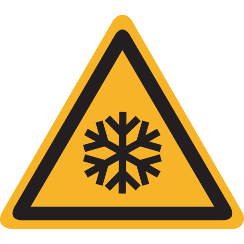 Sticker met pictogram "Waarschuwing Lage Temperatuur" - ISO 7010 - W010