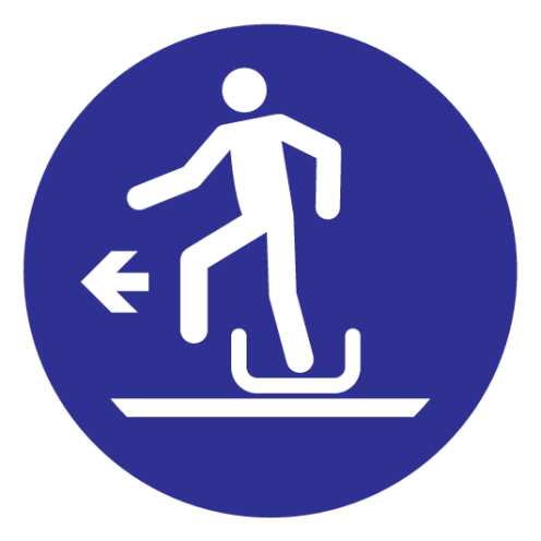 Sticker Uitstappen rodelbaan links