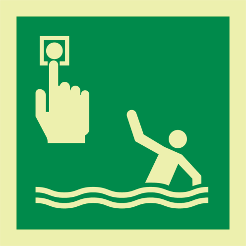 IMO sticker Man Overboard fotoluminescerend