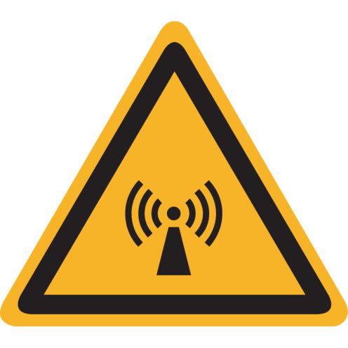 Sticker met pictogram "waarschuwing niet ioniserende straling" - ISO 7010 - W005