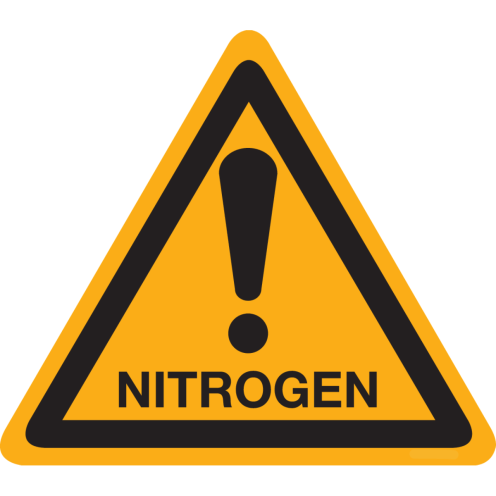 Sticker met pictogram "Waarschuwing Nitrogen"