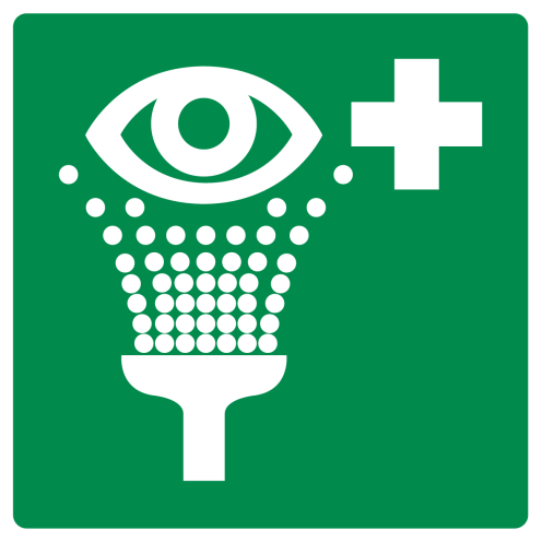 Sticker met pictogram oogdouche ISO 7010