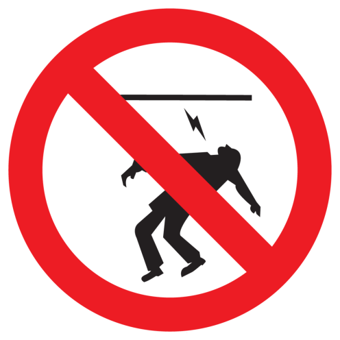 Sticker met pictogram Opgepast elektriciteit