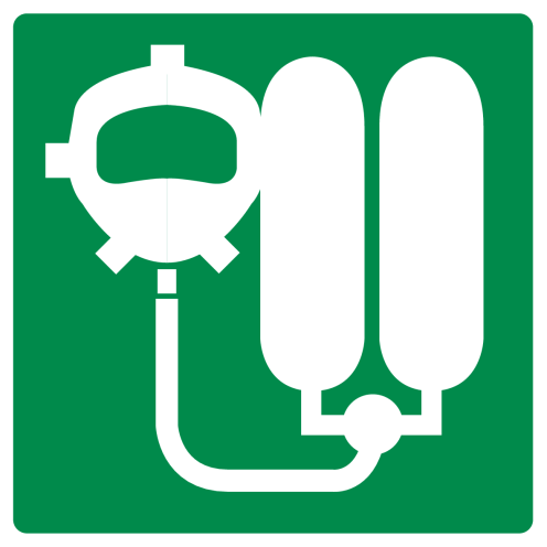 Sticker met pictogram perslucht toestel