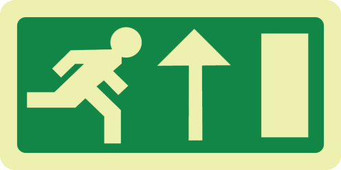 Nooduitgang rechtdoor (sticker fotoluminescerend)
