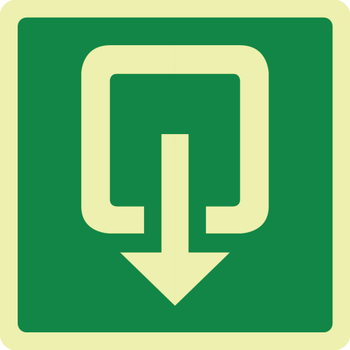 Fotoluminescerende sticker met pictogram uitgang
