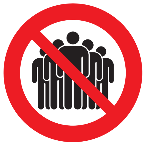 Sticker Verboden voor groepen (Pictogram)