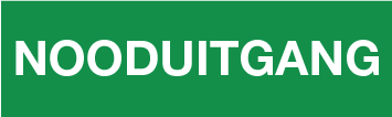 Opaal sticker met tekst nooduitgang