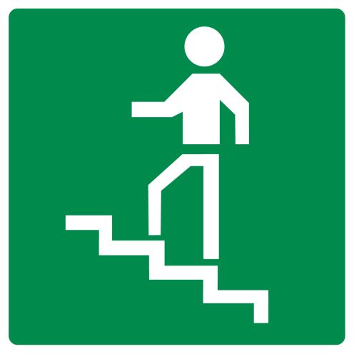 Sticker met pictogram trap naar boven groen