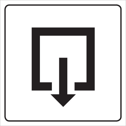 Witte sticker voor het aanduiden van de uitgang in een openbare ruimte