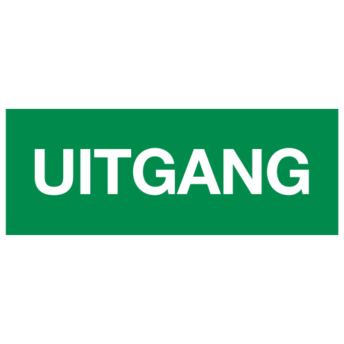 Sticker met tekst Uitgang