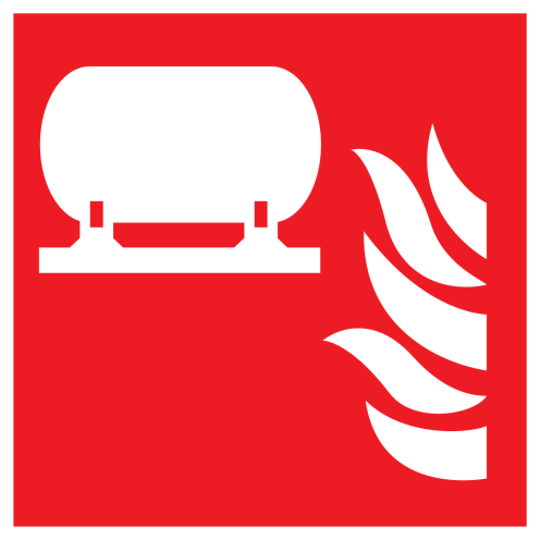 Sticker met pictogram van een vast blusinstallatie