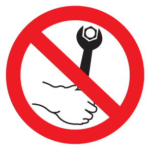 Sticker met pictogram Verboden aan te draaien