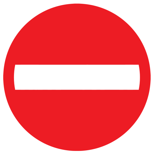Sticker met pictogram Verboden richting
