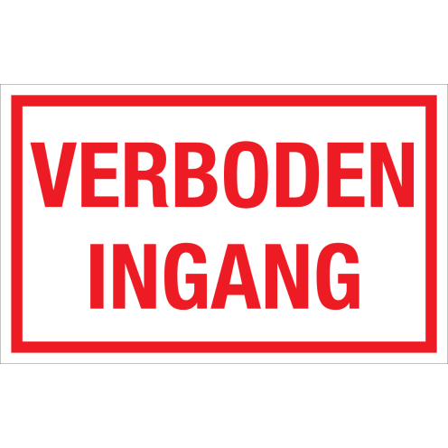 Sticker Verboden Ingang - tekststicker met rode tekst