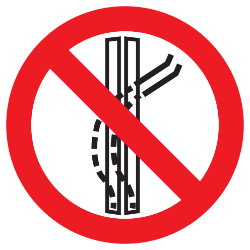 Sticker met pictogram Verboden sleepspoor te verlaten