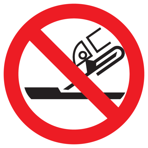Sticker met pictogram Niet gebruiken voor vlakslijpen ISO7010 - P032