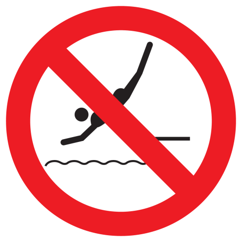 Sticker met pictogram Duiken verboden