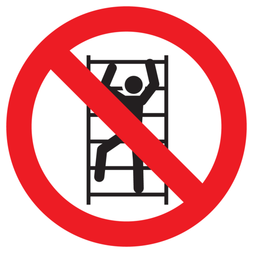 Sticker met pictogram Klimmen verboden ISO7010 - P009