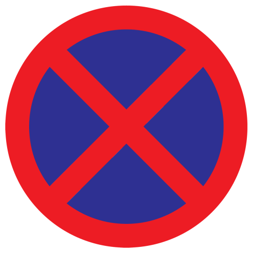 Sticker met pictogram Parkeren en stilstaan verboden