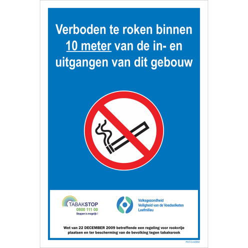 Sticker Rookvrij zone 10 meter