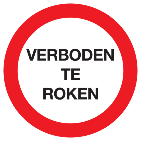 Sticker met tekst Verboden te roken