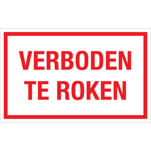 Sticker Verboden te Roken - tekststicker met rode tekst