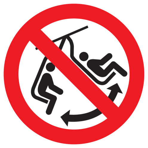 Sticker met pictogram Schommelen verboden ISO7010 - P038