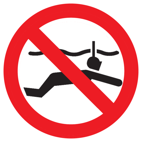 Sticker met pictogram Snorkelen verboden ISO7010 - P050