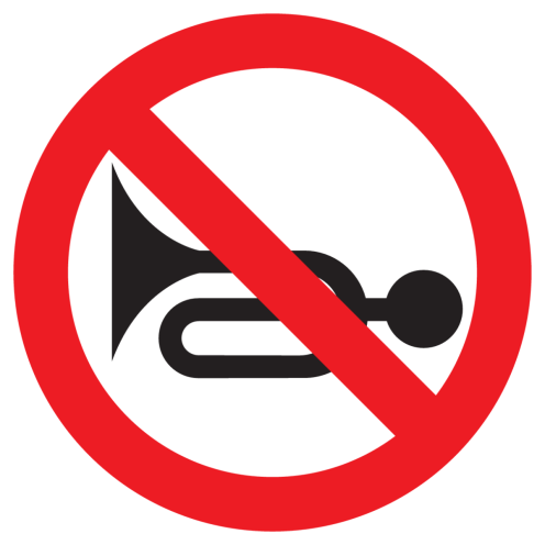 Sticker met pictogram Claxonneren verboden