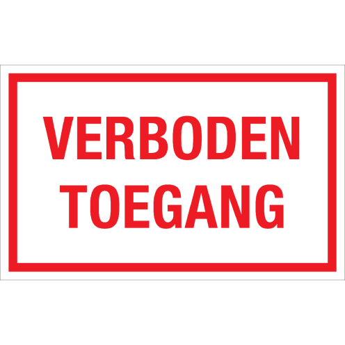 Sticker Verboden Toegang - tekststicker met rode tekst