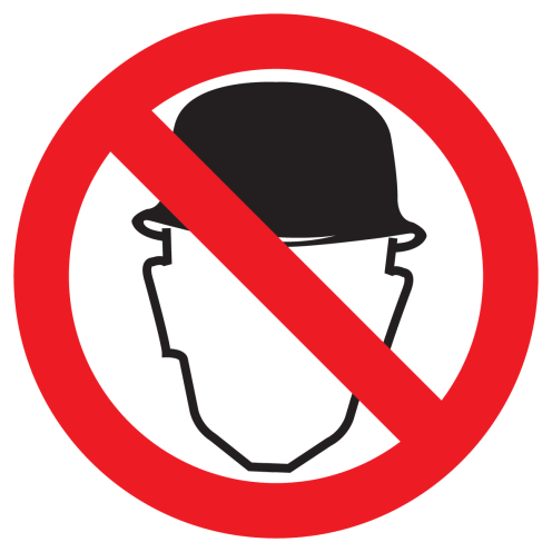 Sticker met pictogram Verboden helm te dragen