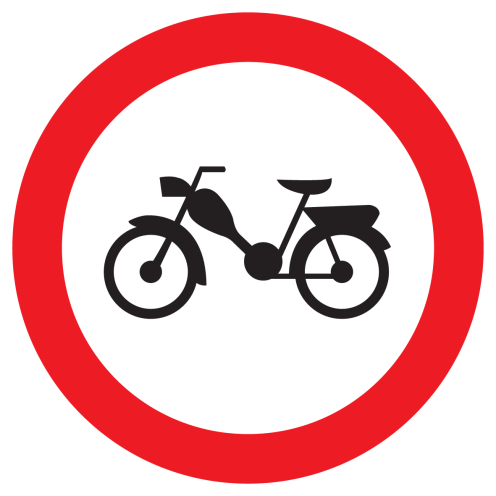 Sticker met pictogram Bromfietsen verboden