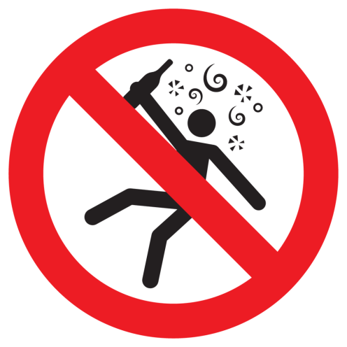 Sticker met pictogram Verboden voor dronken personen