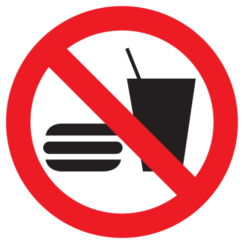 Sticker met pictogram Etenswaren verboden ISO7010 - P022
