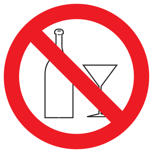 Sticker met pictogram Glaswerk verboden