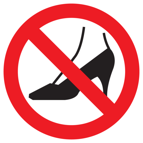 Sticker met pictogram Verboden voor naaldhakken