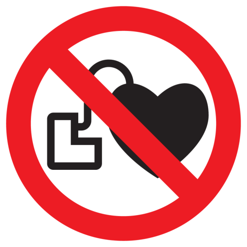 Sticker met pictogram Pacemaker verboden ISO7010 - P007