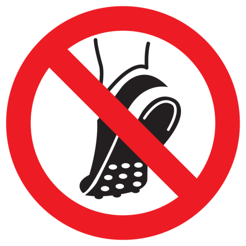 Sticker met pictogram Spikes verboden ISO7010 - P035