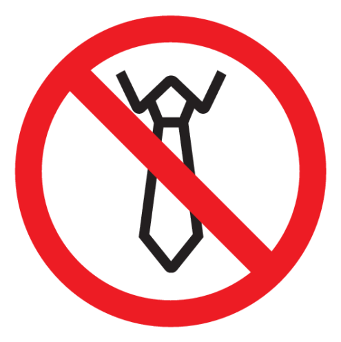 Sticker met pictogram Stropdassen verboden