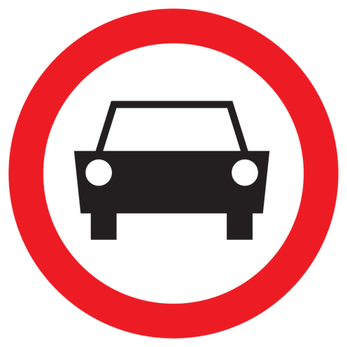 Sticker met pictogram Verboden voor voertuigen