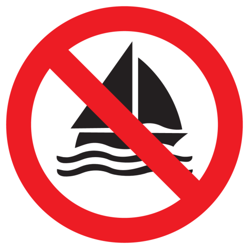 Sticker met pictogram Zeilen verboden ISO7010 - P053